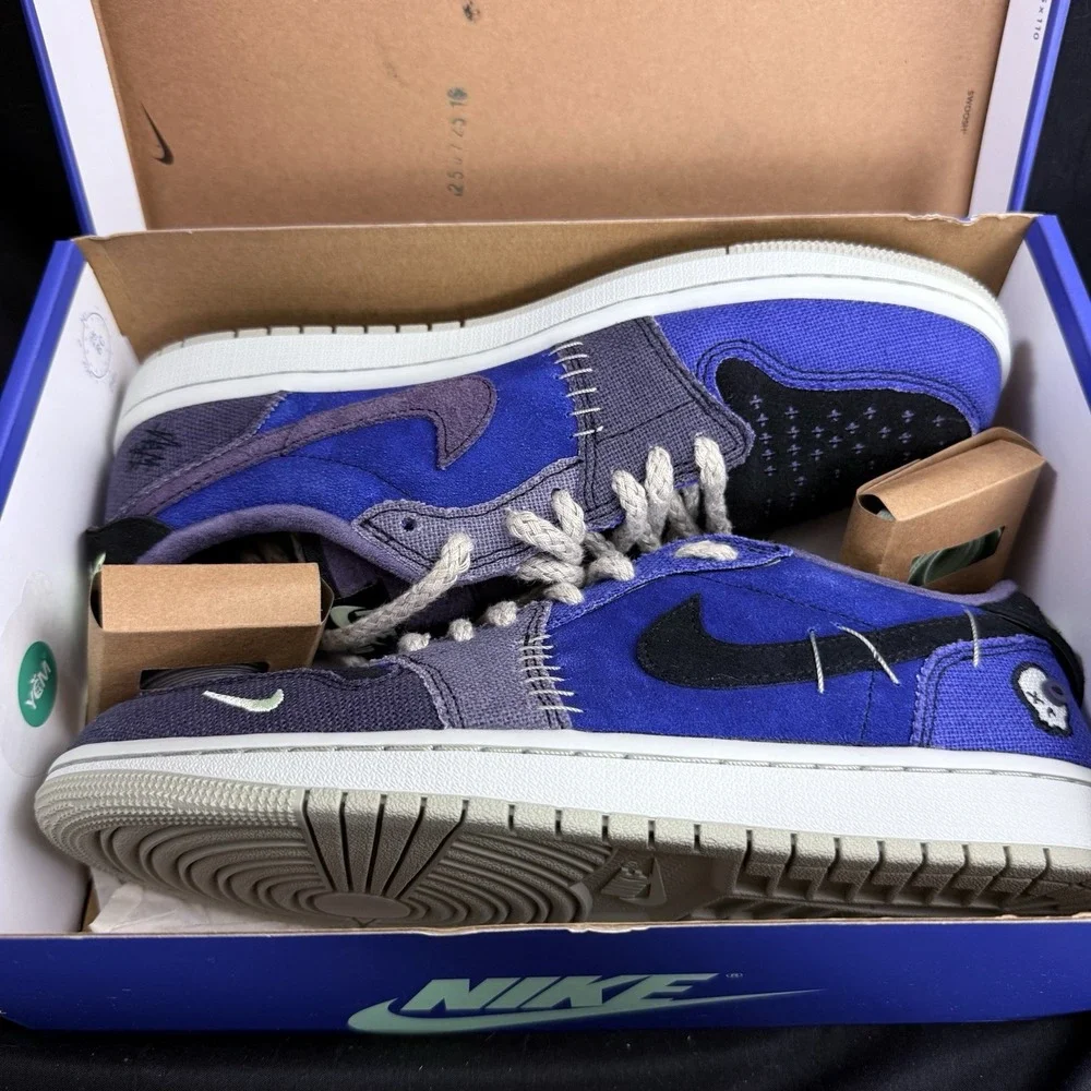 Mens 8.5 Air Jordan 1 Retro Low OG  Regency Purple Zion Williamson Voodoo